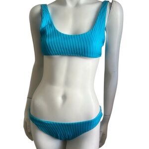 Monday Swimwear Blue Ribbed Bikini